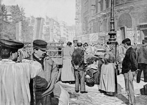 Esquina del mercado cerca de la Iglesia de Saint Eustache, Les Halles, París, 1896