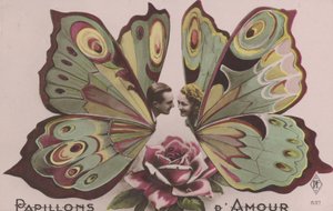 Pareja con alas de mariposa