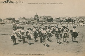 Paseos en burro en la playa de Les Sables-d