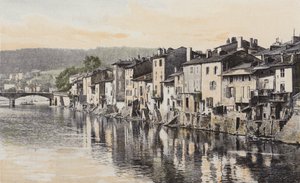 Épinal, Viejas casas del muelle Rualmenil, al borde del Mosela de French Photographer