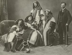 Ferdinand De Lesseps (segundo desde la derecha) trabajando en el canal de Suez de French Photographer