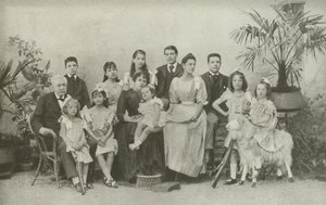 Ferdinand De Lesseps, con su esposa e hijos de French Photographer