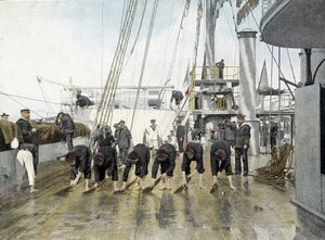 Marina francesa, finales del siglo XIX: Lavado del puente - Bibl. des Arts deco. de French Photographer
