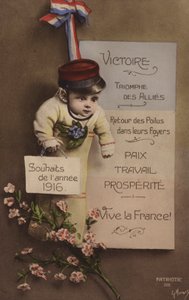 Tarjeta de Año Nuevo francesa, 1916