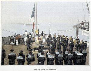 Marina francesa, finales del siglo XIX: saludo a los colores de French Photographer