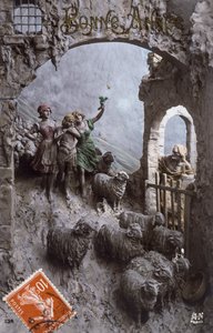 Postal francesa fechada hacia
