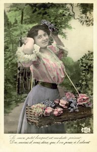 Chica con flores a la venta de French Photographer