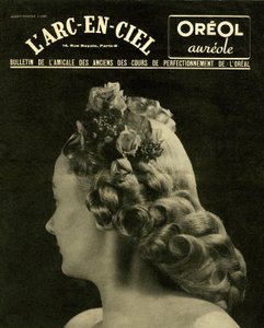 Peluquería y teñido en Francia en el período inmediatamente posterior a la guerra; portada de 