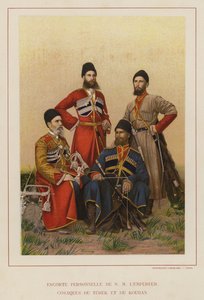 El ejército ruso: Escolta personal de S.M. el emperador, cosacos del Terek y del Kubán de French Photographer