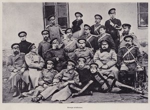 El Ejército Ruso: Grupo de oficiales (foto en b/n)