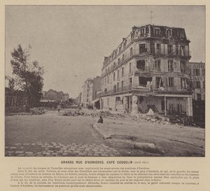 La Comuna de París, Gran Calle de Asnieres, Café Cosselin, abril 1871 de French Photographer