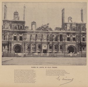 La Comuna de París, Ruinas del Hotel de Ville, Fachada de French Photographer