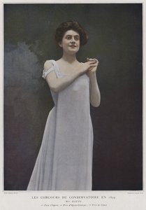 Mademoiselle Hatto, cantante premiada en los concursos del Conservatorio de París, 1899 de French Photographer