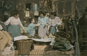 Puesto de mercado en Les Halles en París, Francia de French Photographer