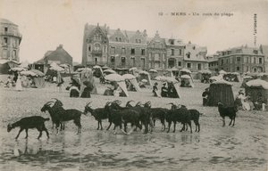 Mers - una parte de la playa. Postal enviada en 1913.