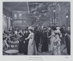 En el bulevar fuera del Café de la Paix, París
