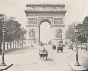 París: Arco de Triunfo, desde el Este (foto en blanco y negro) de French Photographer