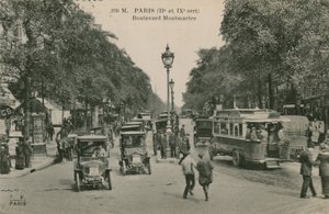 París, Boulevard Montmartre. Postal enviada en 1913.