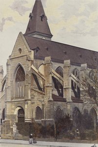 París, Iglesia de Saint-Médard, Pórtico Oeste y vista lateral de French Photographer