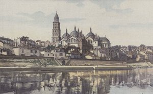 Périgueux, Catedral Saint-Front, Vista tomada de la orilla izquierda del Isle