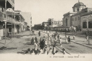 Port-Said, Egipto: Calle Lesseps (foto b/n) de French Photographer