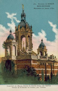 Rouen: Alrededores de Rouen Bon-Secours Monumento a Juana de Arco (foto coloreada) de French Photographer