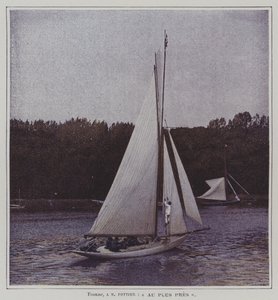 Barco de vela en el río Sena de French Photographer