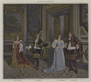 Escena de una producción de Le Misanthrope, de Molière