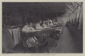 Taller de estudiantes en la Manufactura de Tapices de Beauvais, Francia de French Photographer