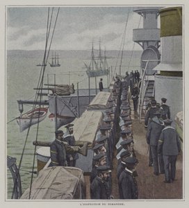 Inspección dominical a bordo de un buque de guerra francés de French Photographer
