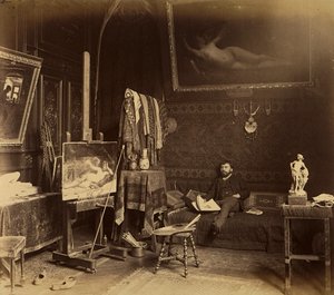 El pintor Toulot en su estudio