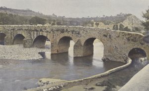 Viviers, Puente romano sobre el Escoutay, Vista aguas arriba de French Photographer