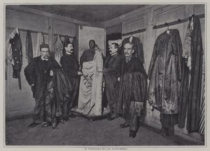 Departamento de vestuario de la Comédie-Française, París (foto en blanco y negro)