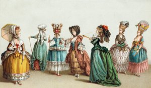 La moda y el peinado de las damas francesas del siglo XVIII de French School