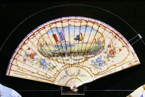 Abanico patriótico de la Primera Guerra Mundial del fabricante de abanicos parisino, Maison Kees de French School