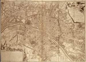 9º plano de París bajo Luis XV - en "Continuation du traite de la police". de French School
