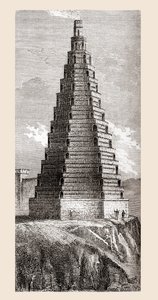 Una representación del siglo XIX de La Torre del Orden, destruida en 1644, Boulogne-sur-Mer, Francia, de 