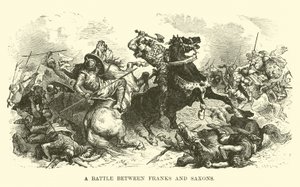 Una batalla entre francos y sajones de French School