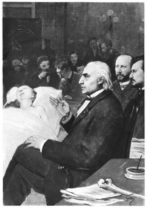 Una lección clínica con el Doctor Jean Martin Charcot (1825-93) en la Salpêtrière de French School
