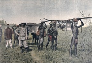 Un convoy en la misión Marchand en 1898, de Le Petit Journal, 1899 de French School