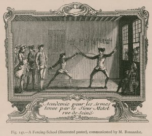 Una escuela de esgrima (cartel ilustrado), comunicado por M. Bonnardot de French School