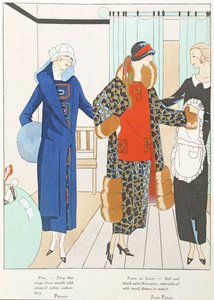 Algunas bonitas novedades de Art-Gout-Beaute, trajes de Premet y Jean Patou, octubre de 1923 (litografía) de French School