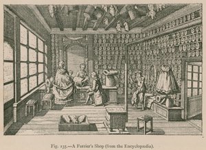 Una tienda de peleteros (de la Enciclopedia) de French School
