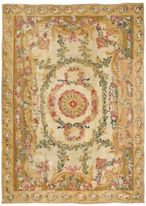 Alfombra de pelo de Aubusson Luis XVI, Francia, finales del siglo XVIII (textil)