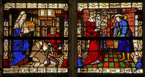 Un Milagro de la Virgen María (izq.); La Anunciación (der.) de French School