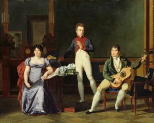 Un músico y su familia, posiblemente Fernando Sor (1778-1839) de French School