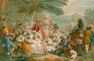 Un grupo de caza en el almuerzo de French School