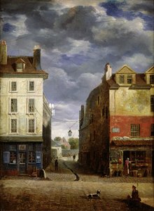 Una calle en el viejo París de French School