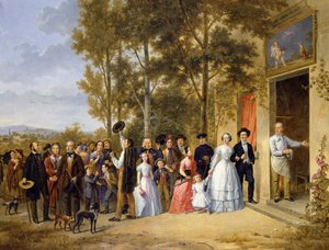 Una boda en el Coeur Volant, Louveciennes, c.1850 de French School