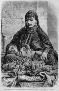 Vendedor de brazaletes cerca de la Iglesia del Santo Sepulcro, de La Syrie d
